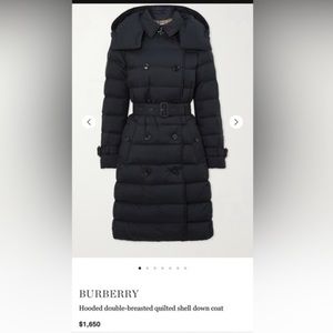 BURBERRY Arniston Double Breasted
Puffer Coat